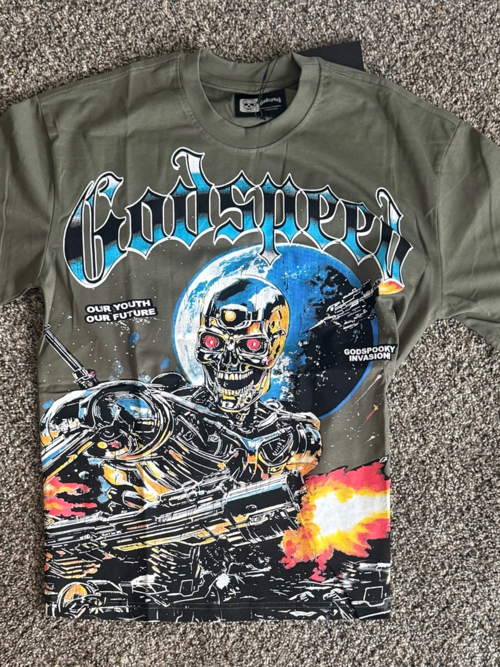 Godspeedy Olive Graphic Tee - Godspeedy Brand